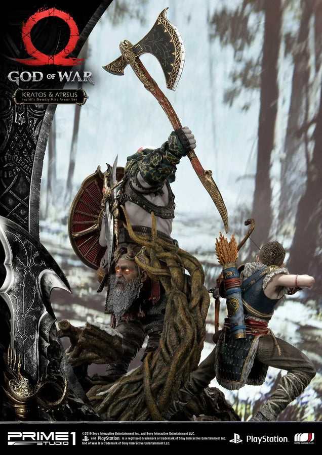 Kratos & Atreus (Ivaldi's Deadly Mist Armor Set Edition) God of War – Prime1Studio – ActionFigure Brasil
