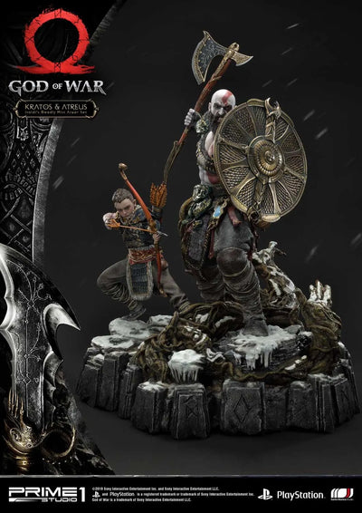 Kratos & Atreus (Ivaldi's Deadly Mist Armor Set Edition) God of War – Prime1Studio – ActionFigure Brasil