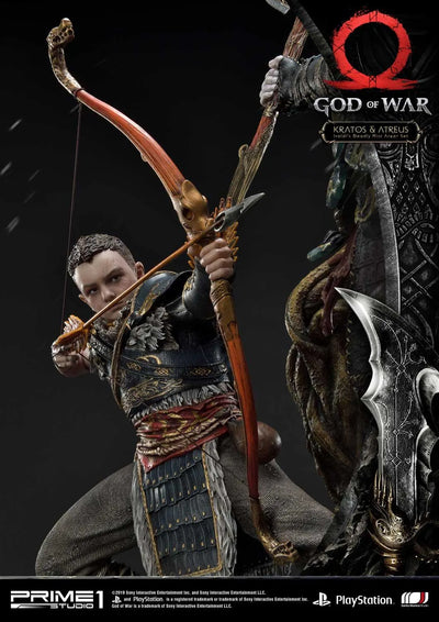 Kratos & Atreus (Ivaldi's Deadly Mist Armor Set Edition) God of War – Prime1Studio – ActionFigure Brasil