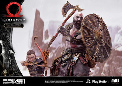 Kratos & Atreus (Ivaldi's Deadly Mist Armor Set Edition) God of War – Prime1Studio – ActionFigure Brasil