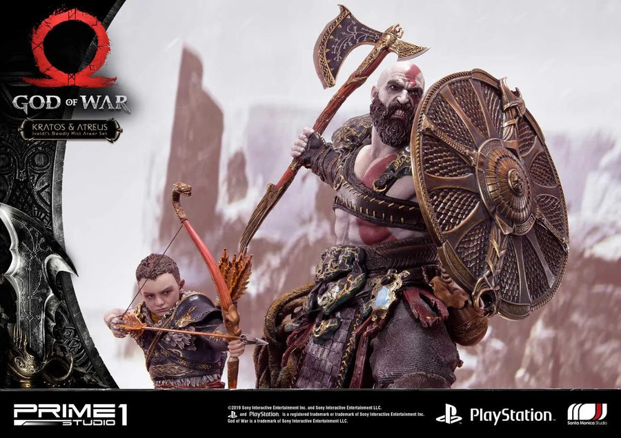Kratos & Atreus (Ivaldi's Deadly Mist Armor Set Edition) God of War – Prime1Studio – ActionFigure Brasil