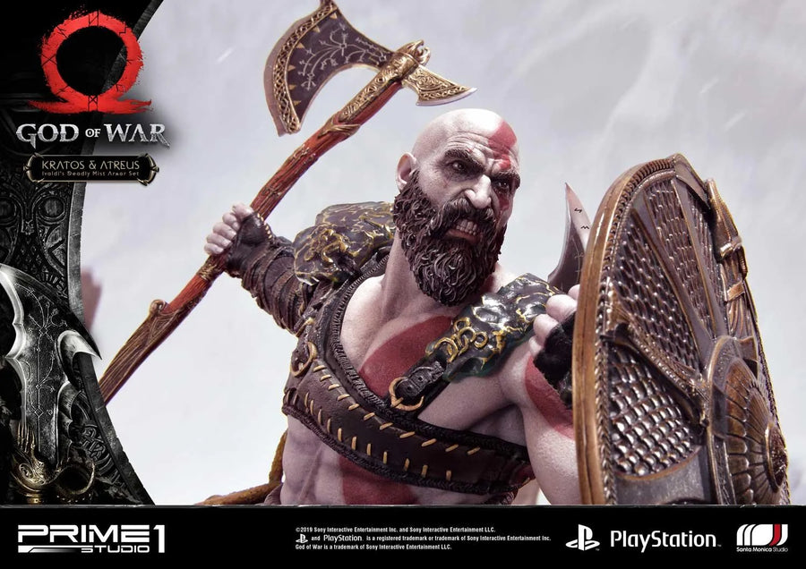 Kratos & Atreus (Ivaldi's Deadly Mist Armor Set Edition) God of War – Prime1Studio – ActionFigure Brasil