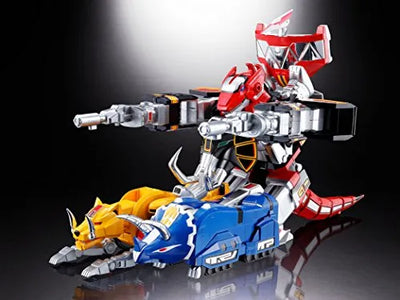 Kyouryuu Sentai Zyuranger - Daizyujin - Shugojuu Pteranodon - Shugojuu SaberTiger - Shugojuu Triceratops - Shugojuu Tyrannosaurus - Shugojuu ZyuMammoth - Soul of Chogokin GX-72 (Bandai)ㅤ – Bandai – ActionFigureBrasil — detalhe do produto