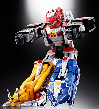 Kyouryuu Sentai Zyuranger - Daizyujin - Shugojuu Pteranodon - Shugojuu SaberTiger - Shugojuu Triceratops - Shugojuu Tyrannosaurus - Shugojuu ZyuMammoth - Soul of Chogokin GX-72 (Bandai)ㅤ – Bandai – ActionFigureBrasil — close