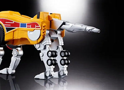 Kyouryuu Sentai Zyuranger - Daizyujin - Shugojuu Pteranodon - Shugojuu SaberTiger - Shugojuu Triceratops - Shugojuu Tyrannosaurus - Shugojuu ZyuMammoth - Soul of Chogokin GX-72 (Bandai)ㅤ – Bandai – ActionFigureBrasil — ângulo diferente