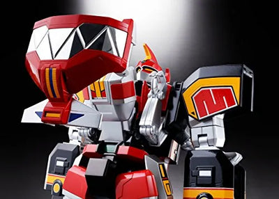 Kyouryuu Sentai Zyuranger - Daizyujin - Shugojuu Pteranodon - Shugojuu SaberTiger - Shugojuu Triceratops - Shugojuu Tyrannosaurus - Shugojuu ZyuMammoth - Soul of Chogokin GX-72 (Bandai)ㅤ – Bandai – ActionFigure Brasil — ambientada