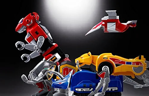 Kyouryuu Sentai Zyuranger - Daizyujin - Shugojuu Pteranodon - Shugojuu SaberTiger - Shugojuu Triceratops - Shugojuu Tyrannosaurus - Shugojuu ZyuMammoth - Soul of Chogokin GX-72 (Bandai)ㅤ – Bandai – ActionFigureBrasil