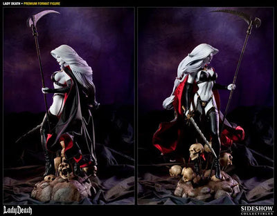 Lady Death 1/4 Scale Premium Figure - Lady Deathㅤ – Sideshow Collectibles – ActionFigure Brasil — ângulo diferente
