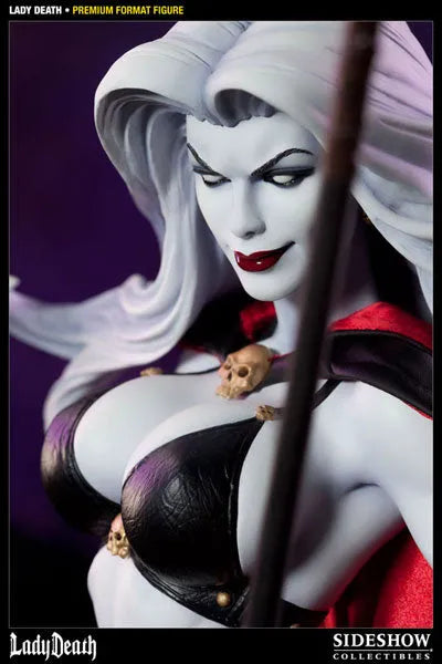 Lady Death 1/4 Scale Premium Figure - Lady Deathㅤ – Sideshow Collectibles – ActionFigure Brasil — ângulo diferente
