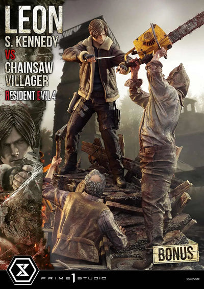 Leon S. Kennedy versus Chainsaw Villager (Bonus Version) Resident Evil 4 – Prime1Studio – ActionFigure Brasil