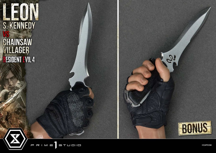 Leon S. Kennedy versus Chainsaw Villager (Bonus Version) Resident Evil 4 – Prime1Studio – ActionFigure Brasil