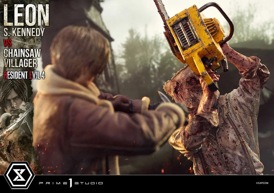 Leon S. Kennedy versus Chainsaw Villager (Bonus Version) Resident Evil 4 – Prime1Studio – ActionFigure Brasil