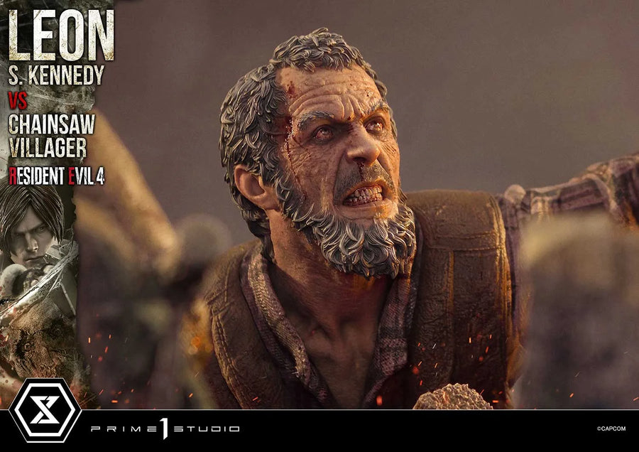 Leon S. Kennedy versus Chainsaw Villager (Bonus Version) Resident Evil 4 – Prime1Studio – ActionFigure Brasil