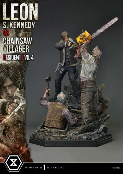 Leon S. Kennedy versus Chainsaw Villager (Bonus Version) Resident Evil 4 – Prime1Studio – ActionFigure Brasil
