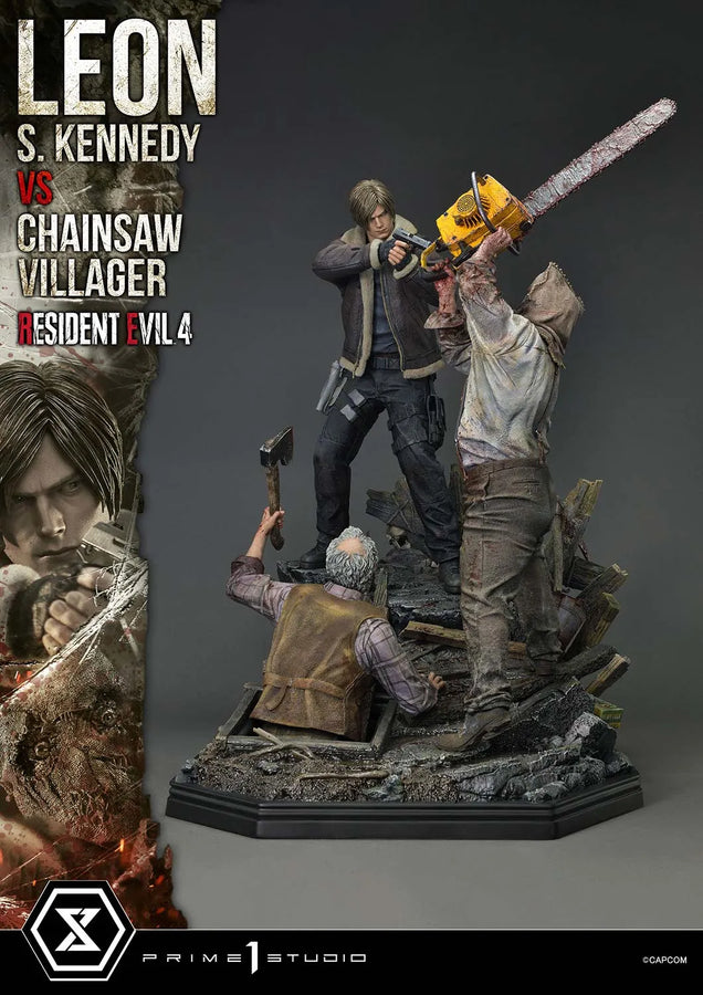 Leon S. Kennedy versus Chainsaw Villager (Bonus Version) Resident Evil 4 – Prime1Studio – ActionFigure Brasil