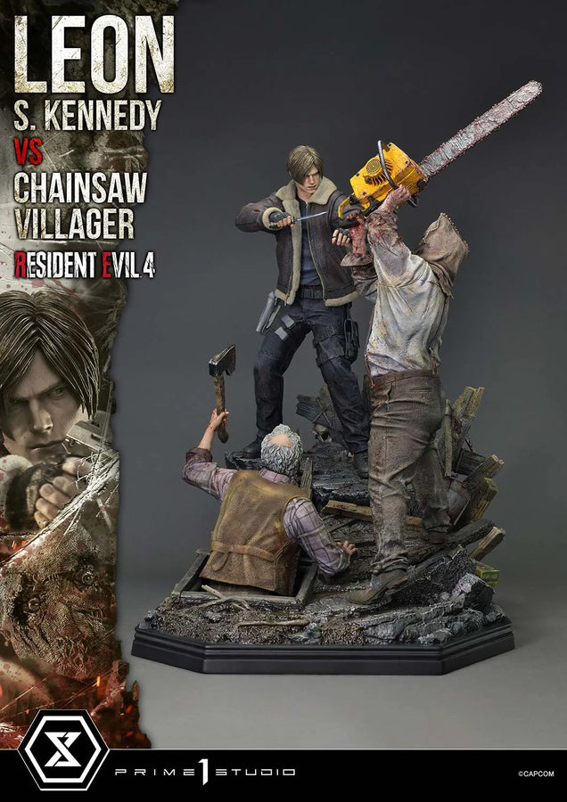 Leon S. Kennedy versus Chainsaw Villager (Bonus Version) Resident Evil 4 – Prime1Studio – ActionFigure Brasil