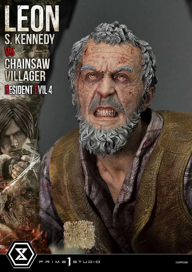 Leon S. Kennedy versus Chainsaw Villager (Bonus Version) Resident Evil 4 – Prime1Studio – ActionFigure Brasil