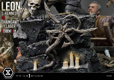 Leon S. Kennedy versus Chainsaw Villager (Bonus Version) Resident Evil 4 – Prime1Studio – ActionFigure Brasil