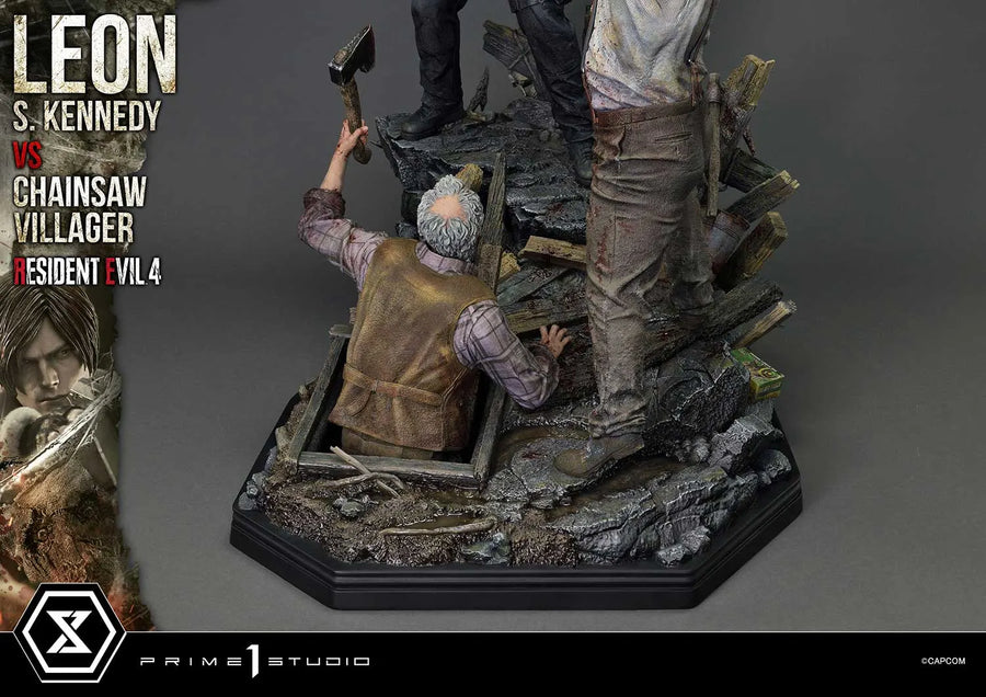 Leon S. Kennedy versus Chainsaw Villager (Bonus Version) Resident Evil 4 – Prime1Studio – ActionFigure Brasil