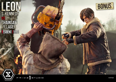 Leon S. Kennedy versus Chainsaw Villager (Bonus Version) Resident Evil 4 – Prime1Studio – ActionFigure Brasil
