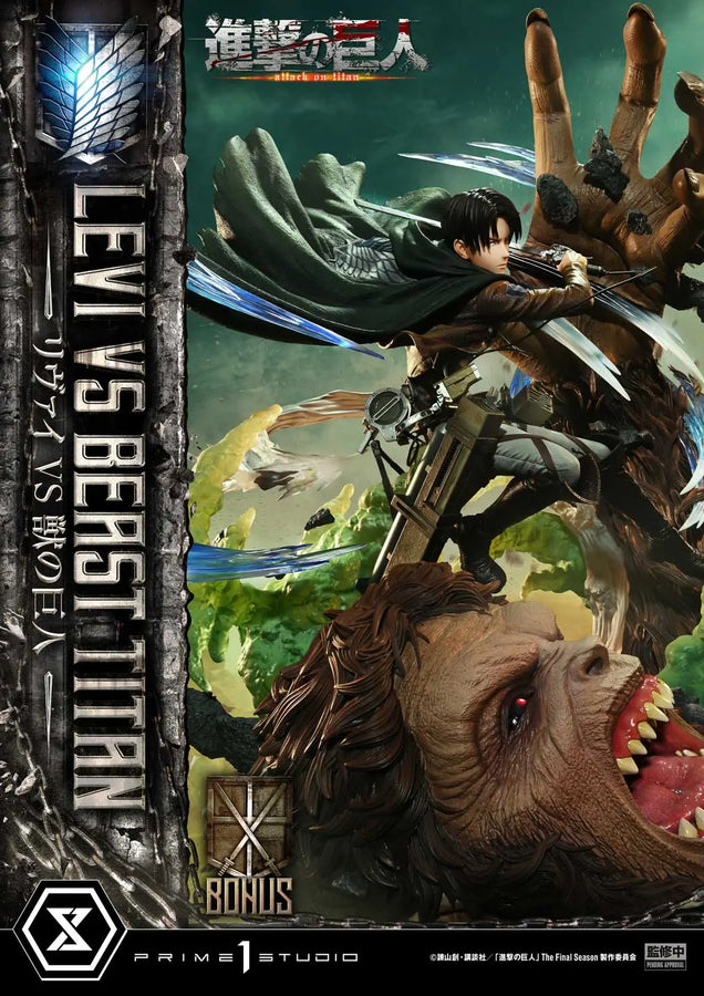 Levi versus Beast Titan (Bonus Version) TV animation Attack on Titan – Prime1Studio – ActionFigure Brasil