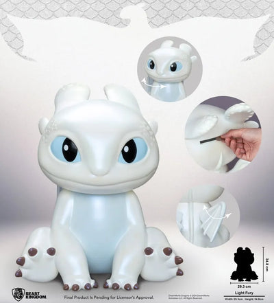 Light Fury Vinyl Piggy Bank – Beast Kingdom – ActionFigure Brasil — close