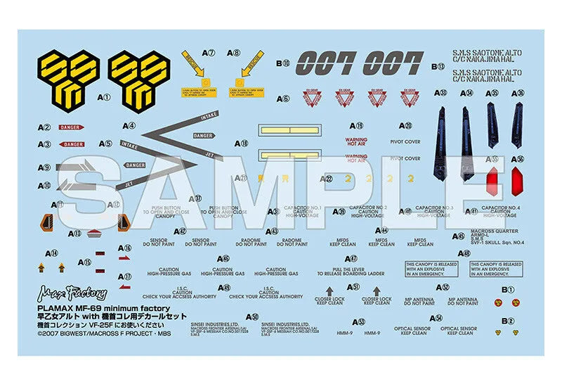 Macross Frontier - Saotome Alto - Minimum Factory - Plamax  (MF-69) - 1/20 - With VF-25F Decal Set (Max Factory)ㅤ – Max Factory – ActionFigure Brasil