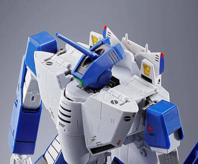 Macross - VF-1A Valkyrie (Maximillian Jenius Use) - DX Chogokin - 1/48 (Bandai Spirits)ㅤ – Bandai Spirits As Manufacturer – ActionFigure Brasil — com base expositora