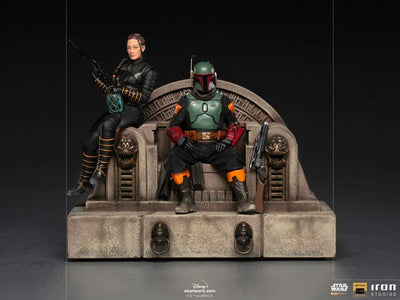 Mandalorian "Deluxe Art Scale" 1/10 Boba Fett & Fennec Shand (Throne)ㅤ – Iron Studios – ActionFigureBrasil — ângulo diferente