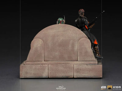 Mandalorian "Deluxe Art Scale" 1/10 Boba Fett & Fennec Shand (Throne)ㅤ – Iron Studios – ActionFigureBrasil — close