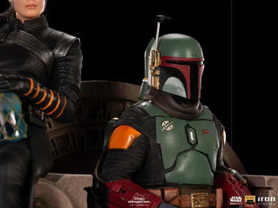 Mandalorian "Deluxe Art Scale" 1/10 Boba Fett & Fennec Shand (Throne)ㅤ – Iron Studios – ActionFigureBrasil — ambientada