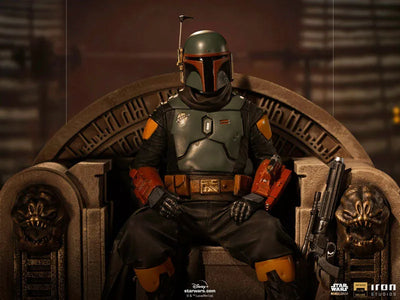 Mandalorian Statue "Deluxe Art Scale" 1/10 Boba Fett (Throne)ㅤ – Iron Studios – ActionFigureBrasil — close