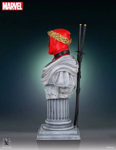 Marvel Comics - Mini Bust: Deadpool Caesarㅤ – Gantaku – ActionFigure Brasil — com base expositora