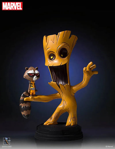 "Marvel Comics" Mini Statue: Groot & Rocketㅤ – Puella Magi Madoka Magica – ActionFigureBrasil