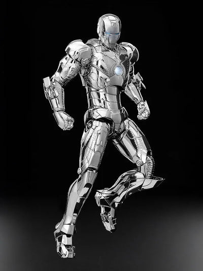 Marvel Studios' The Infinity Saga - DLX Iron Man Mark 2 - Chrome Edition (Threezero)ㅤ – ThreeZero – ActionFigureBrasil — com base expositora
