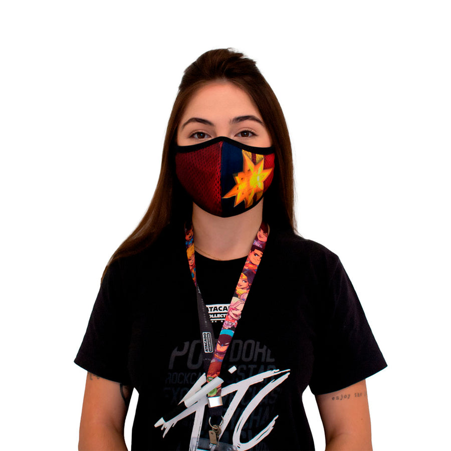 MÁSCARA REUTILIZÁVEL DE TECIDO - CAPITÃ MARVEL