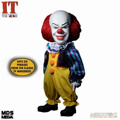 MDS Designer Series / IT: Pennywise 15 Inch Mega Scale Figure with Soundㅤ – Mezco – ActionFigureBrasil — com base expositora