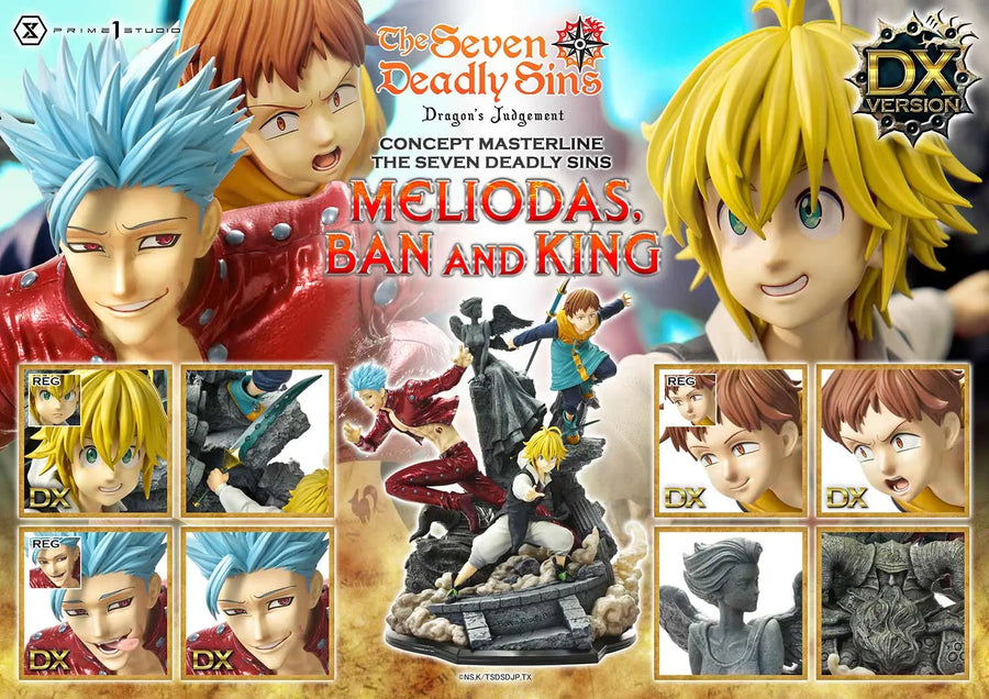 Meliodas, Ban and King (Deluxe Bonus Version) The Seven Deadly Sins – Prime1Studio – ActionFigure Brasil