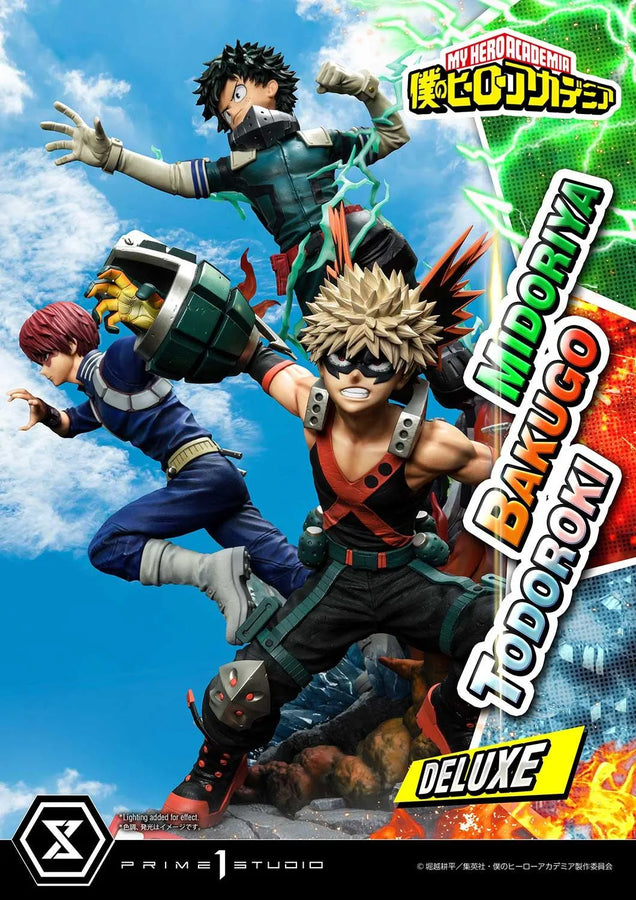 Midoriya, Bakugo & Todoroki (Deluxe Bonus Version) My Hero Academia – Prime1Studio – ActionFigure Brasil