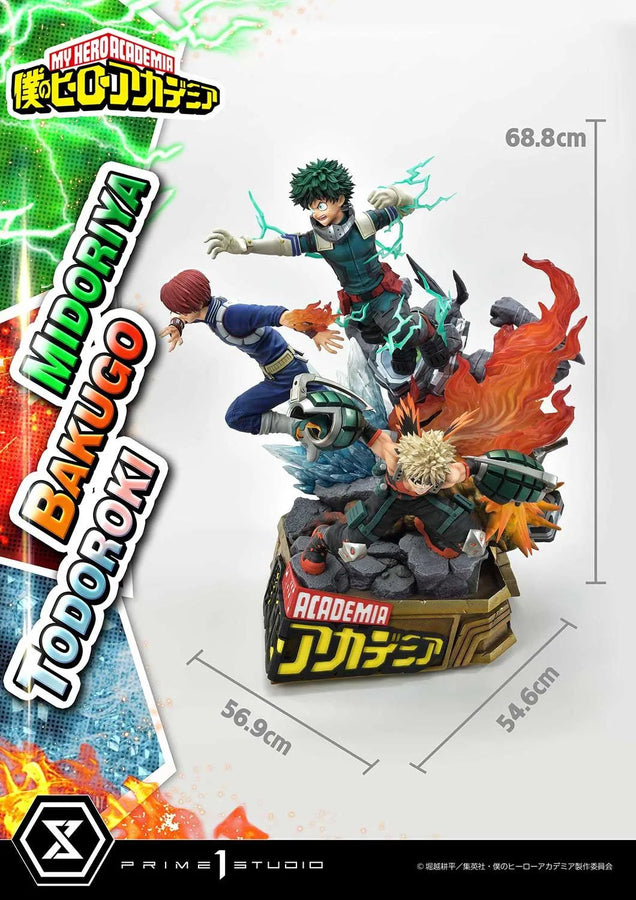 Midoriya, Bakugo & Todoroki (Deluxe Bonus Version) My Hero Academia – Prime1Studio – ActionFigure Brasil