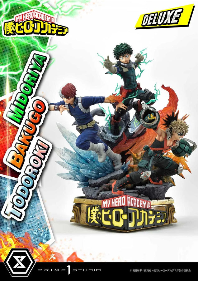 Midoriya, Bakugo & Todoroki (Deluxe Bonus Version) My Hero Academia – Prime1Studio – ActionFigure Brasil