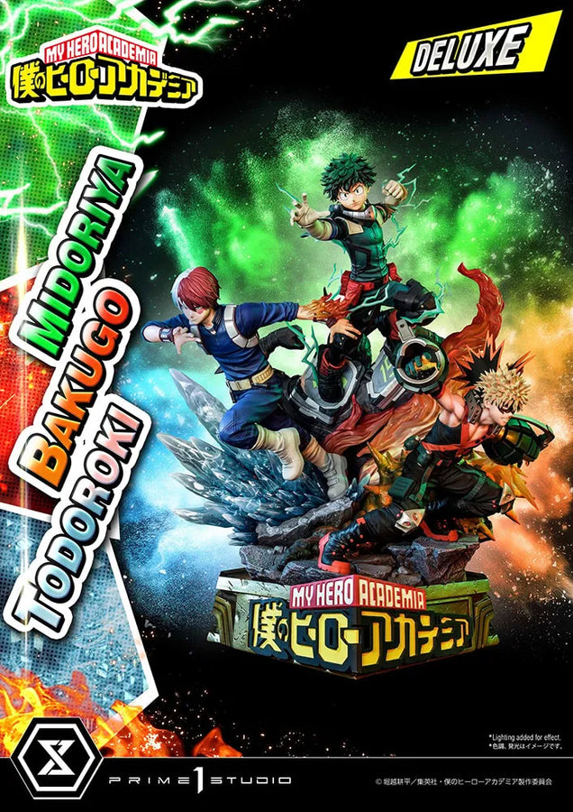 Midoriya, Bakugo & Todoroki (Deluxe Version) - LIMITED EDITION: 200 (Deluxe Version) – Prime 1 Studio – ActionFigure Brasil