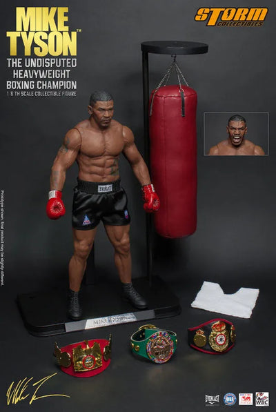 Mike Tyson - 1/6 Real Masterpiece Collectible Figure: The Undisputed Heavyweight Boxing Championㅤ – Storm Collectibles – ActionFigureBrasil — com base expositora