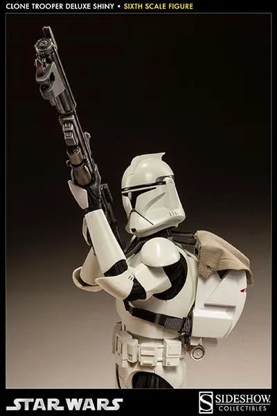Militaries of Star Wars 1/6 Scale Figure - Clone Trooper (Rookie Version)ㅤ – Sideshow Collectibles – ActionFigureBrasil — com base expositora