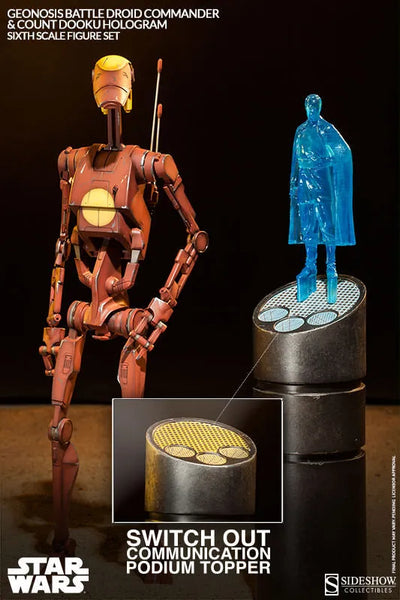 Militaries Of Star Wars - Geonosis Infantry Battle Droid Commanderㅤ – Sideshow Collectibles – ActionFigureBrasil — com base expositora