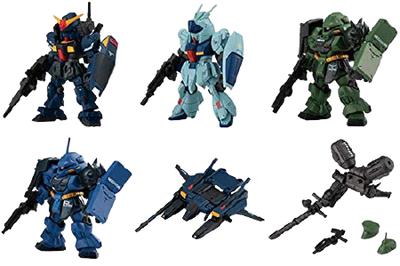 Mobile Suit Gundam - RX-178 Gundam Mk-II - RGZ-91 Re-GZ - AMS-119 Geara Doga - AMS-119 Geara Doga Rezin Schnyder Custom - FXA-05D G-Defenser - MS Weapon Set - Mobile Suit Ensemble 7.5 - Full Set (Bandai)ㅤ – Bandai – ActionFigure Brasil