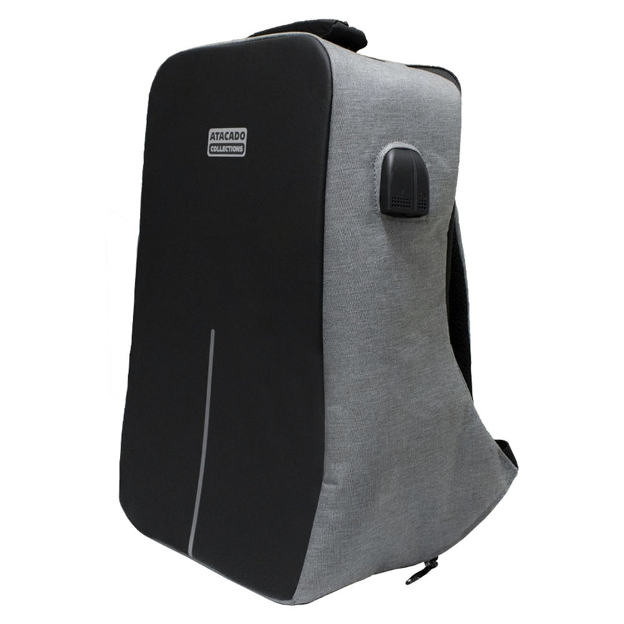 MOCHILA ANTI-FURTO ATACADO COLLECTIONS - PRETO COM CINZA