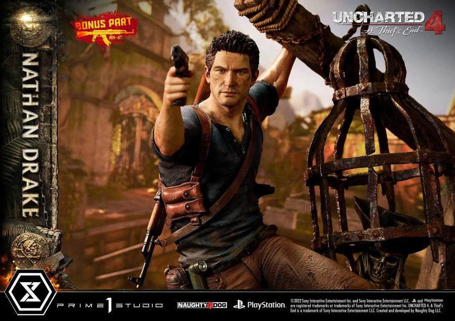Nathan Drake (Deluxe Bonus Version) Uncharted 4: A Thief's End – Prime1Studio – ActionFigure Brasil