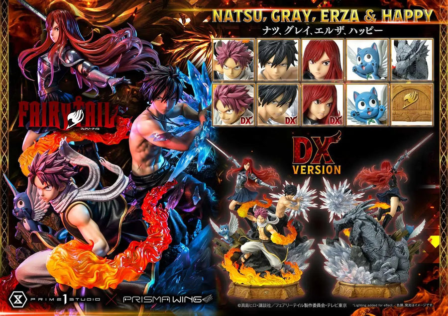 NATSU, GRAY, ERZA AND HAPPY (Deluxe Bonus Version) TV animation FAIRY TAIL – Prime1Studio – ActionFigure Brasil
