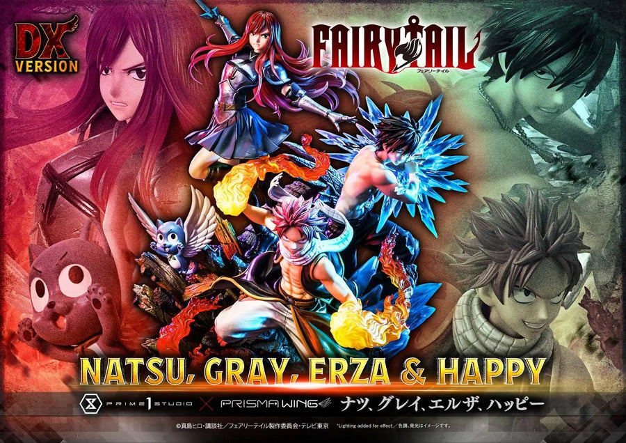 NATSU, GRAY, ERZA AND HAPPY (Deluxe Bonus Version) TV animation FAIRY TAIL – Prime1Studio – ActionFigure Brasil